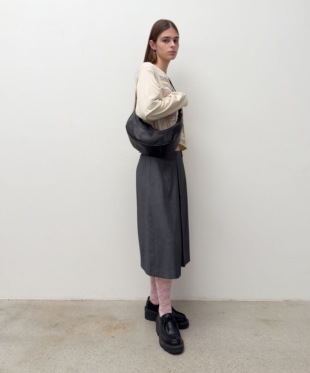 다이애그널(DIAGONAL) WASHED BUCKLE BAG (black)