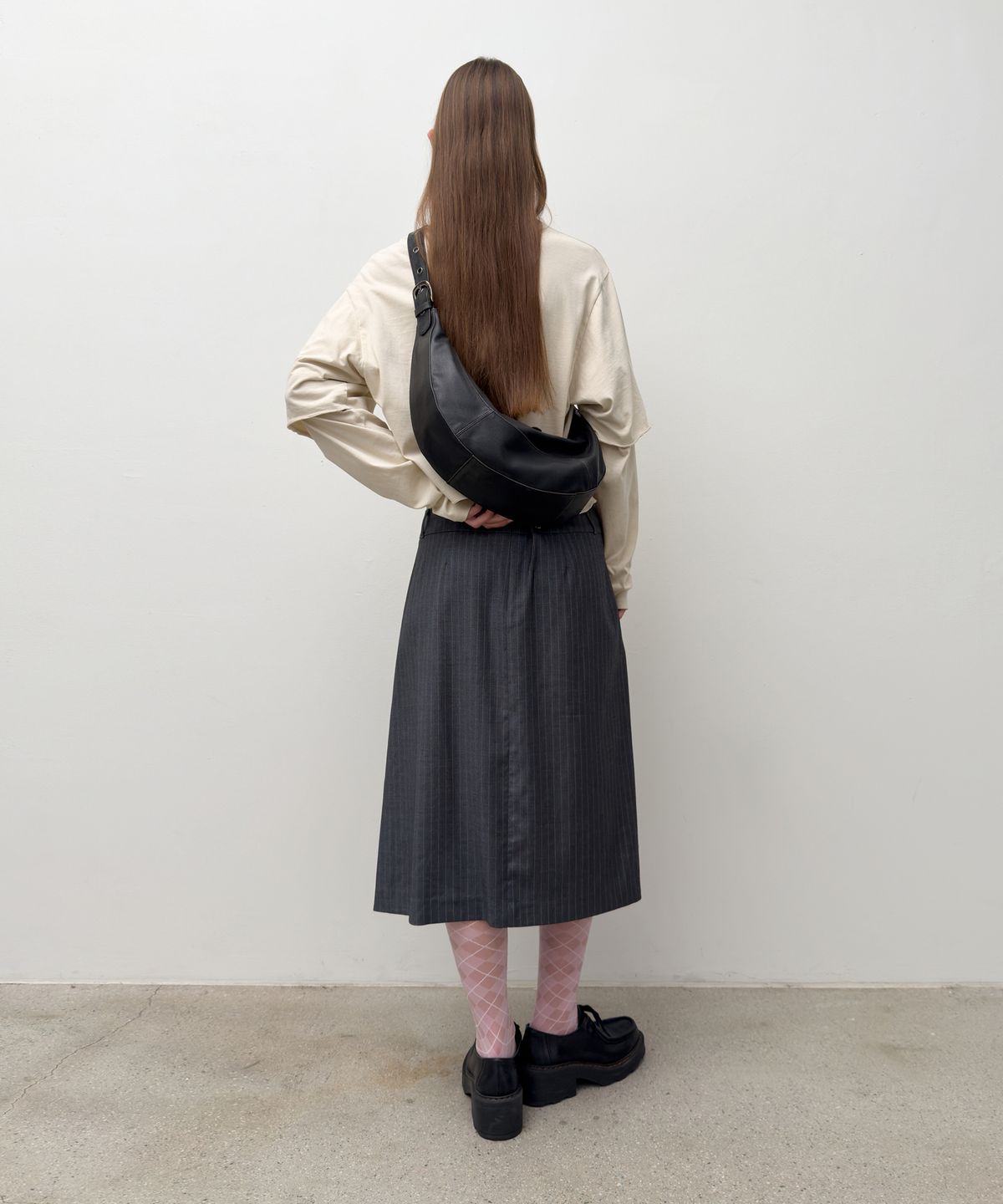 다이애그널(DIAGONAL) WASHED BUCKLE BAG (black)