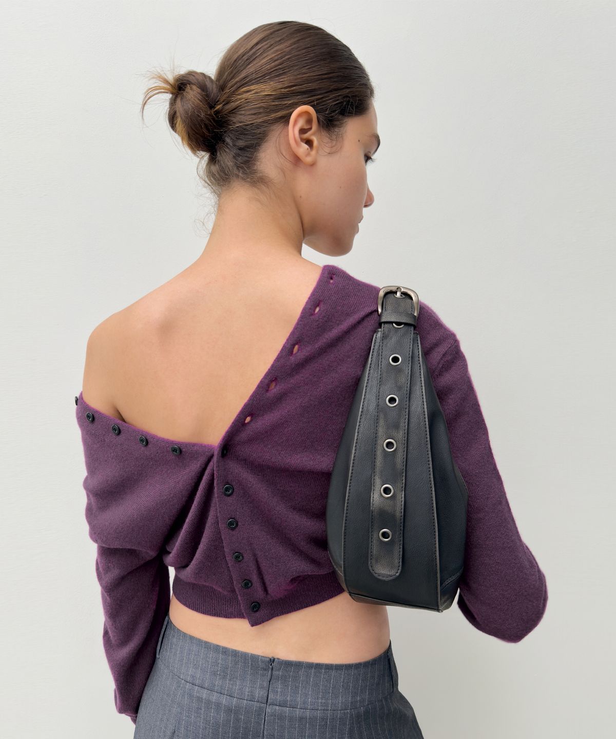 다이애그널(DIAGONAL) WASHED BUCKLE BAG (black)