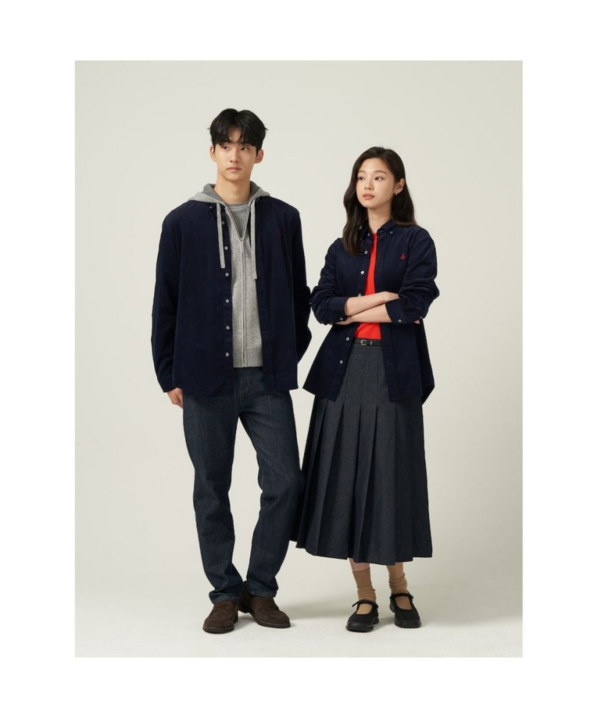 빈폴 멘(BEANPOLE MEN) 남녀공용 코듀로이 셔츠  네이비