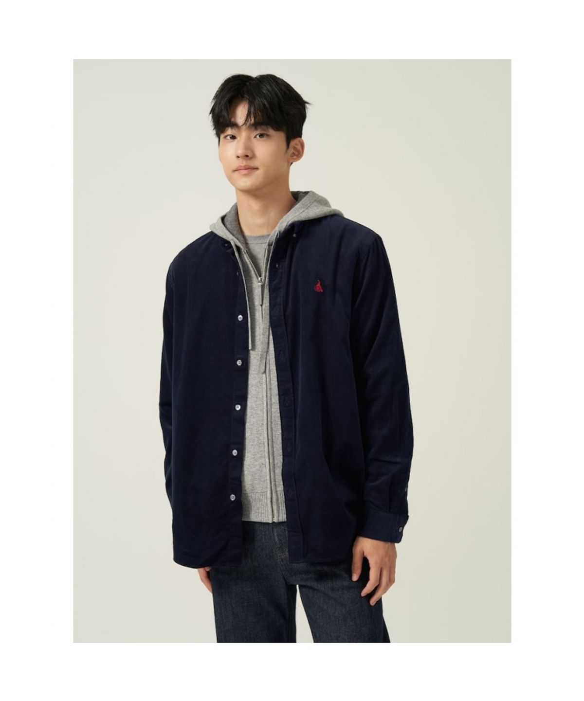 빈폴 멘(BEANPOLE MEN) 남녀공용 코듀로이 셔츠  네이비