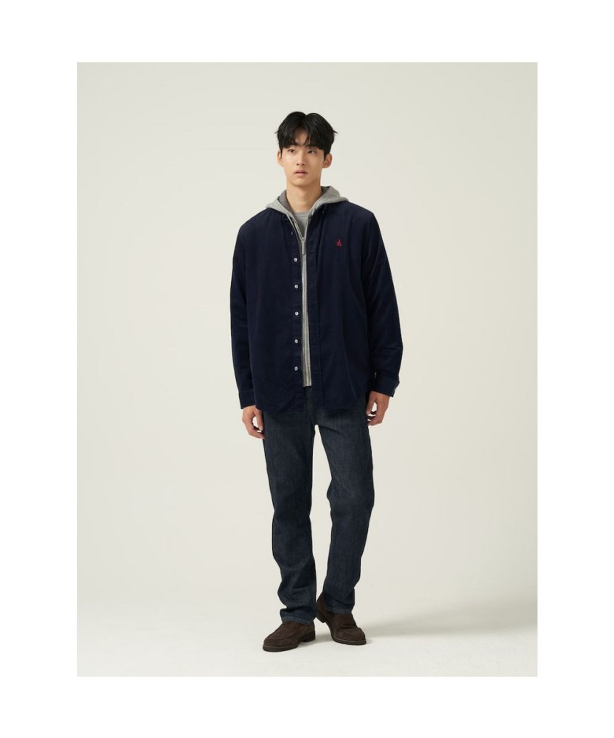 빈폴 멘(BEANPOLE MEN) 남녀공용 코듀로이 셔츠  네이비