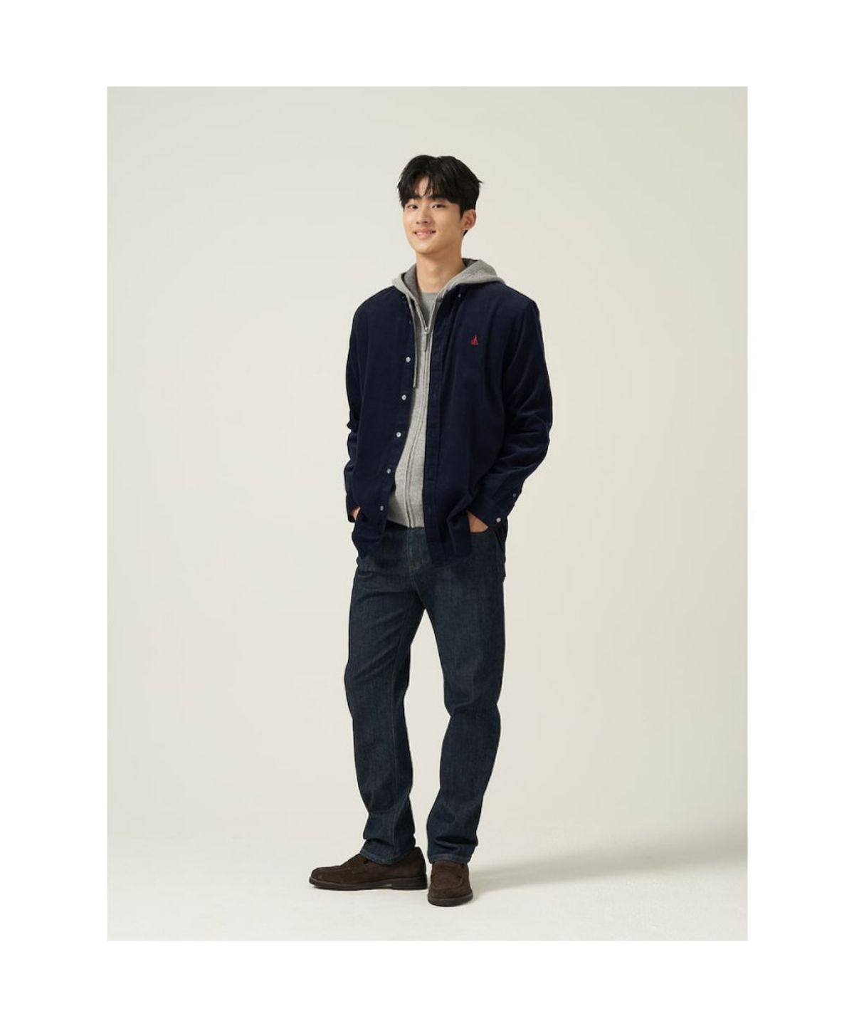 빈폴 멘(BEANPOLE MEN) 남녀공용 코듀로이 셔츠  네이비
