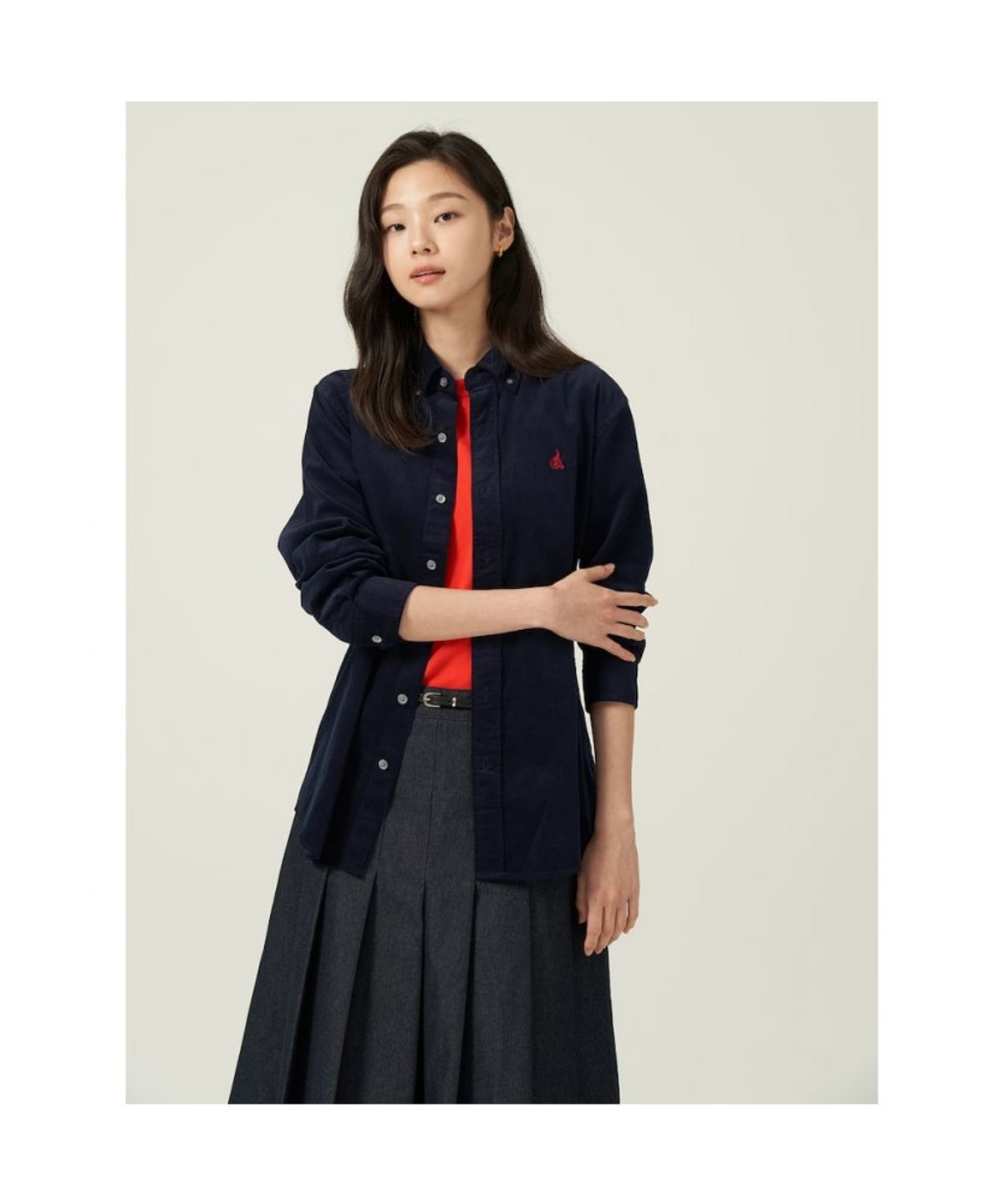 빈폴 멘(BEANPOLE MEN) 남녀공용 코듀로이 셔츠  네이비