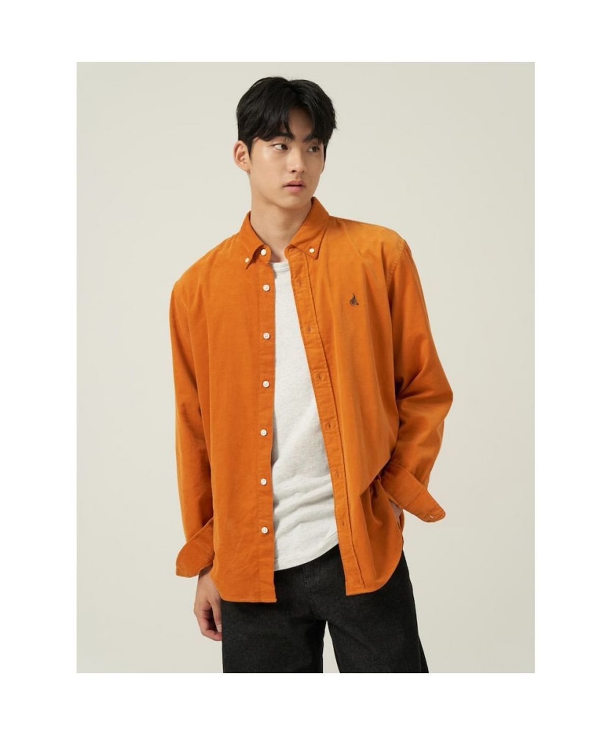 빈폴 멘(BEANPOLE MEN) 남녀공용 코듀로이 셔츠  오렌지