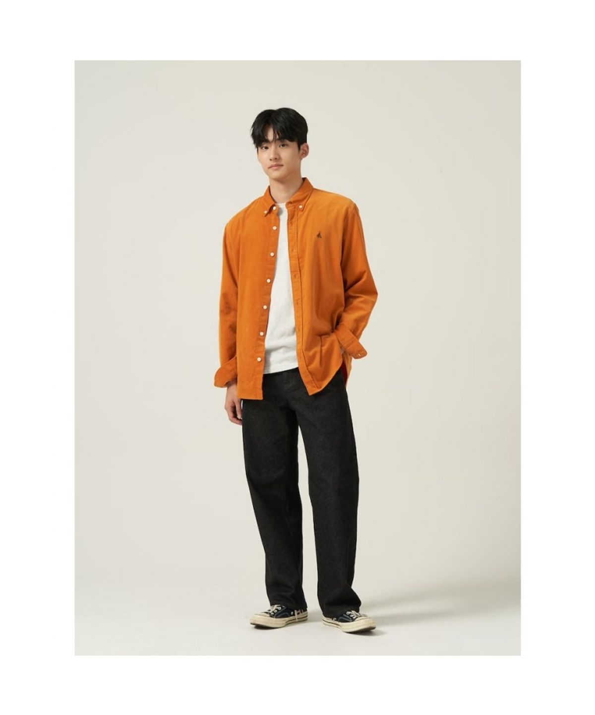 빈폴 멘(BEANPOLE MEN) 남녀공용 코듀로이 셔츠  오렌지