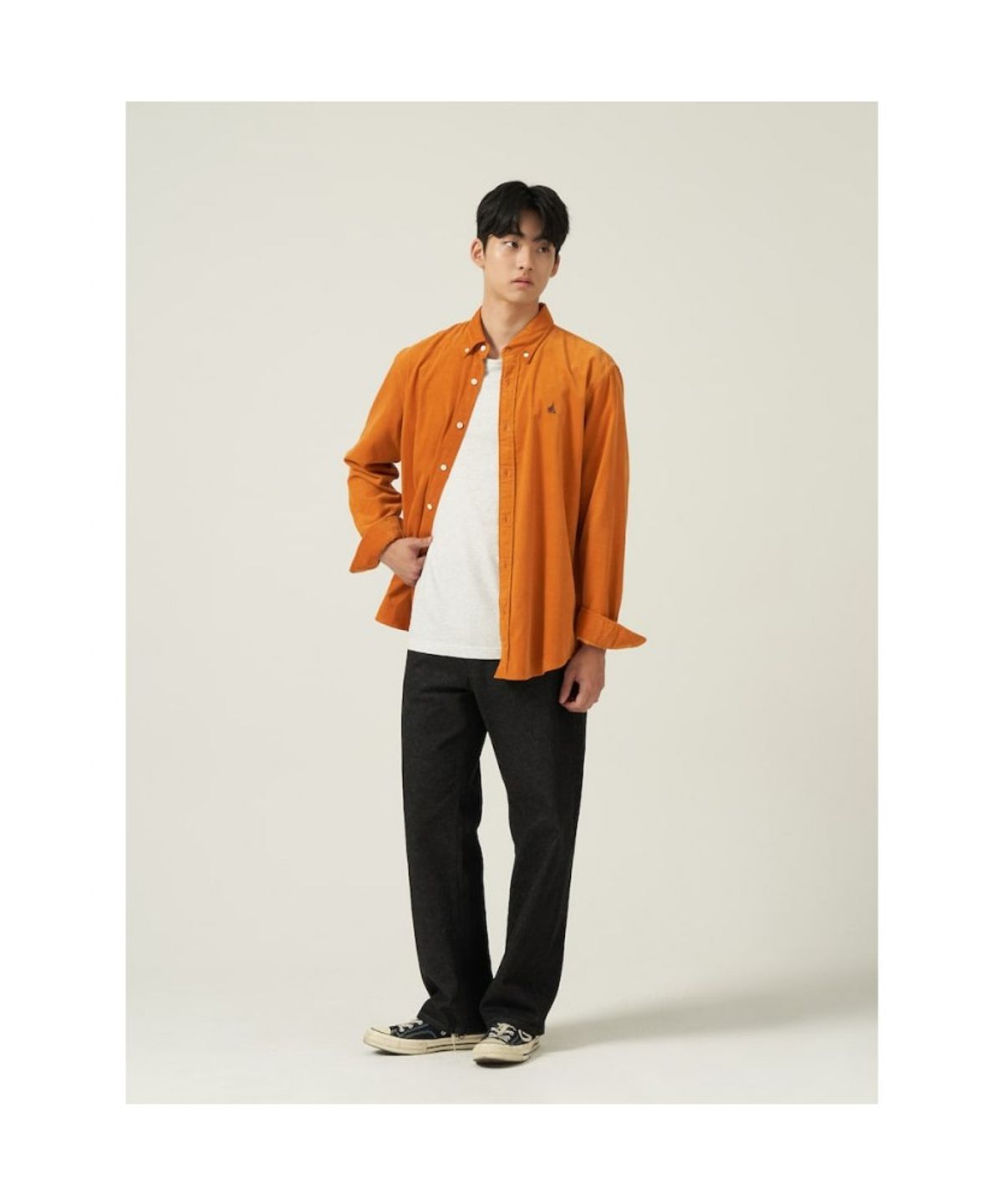 빈폴 멘(BEANPOLE MEN) 남녀공용 코듀로이 셔츠  오렌지
