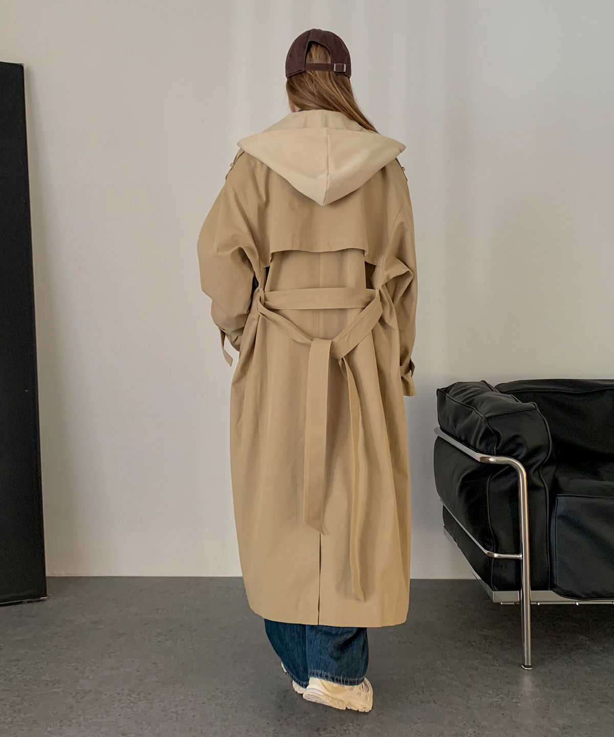 바스카라(VASCARA) Hoodie Long Trench Coat (2colors)