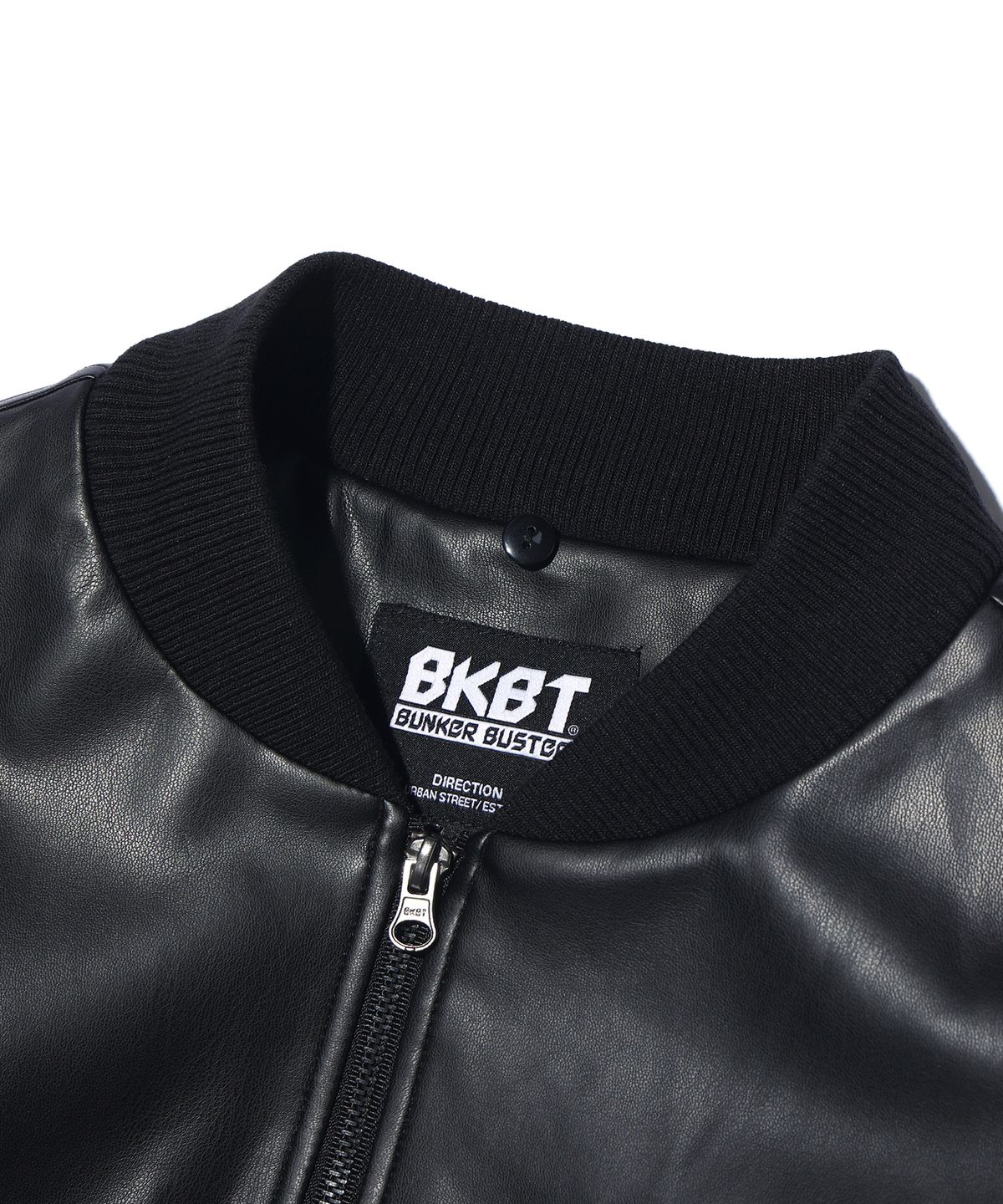 벙커버스터(BUNKERBUSTER) 와펜 레더 패딩 점퍼 MQ1JU015_BLACK