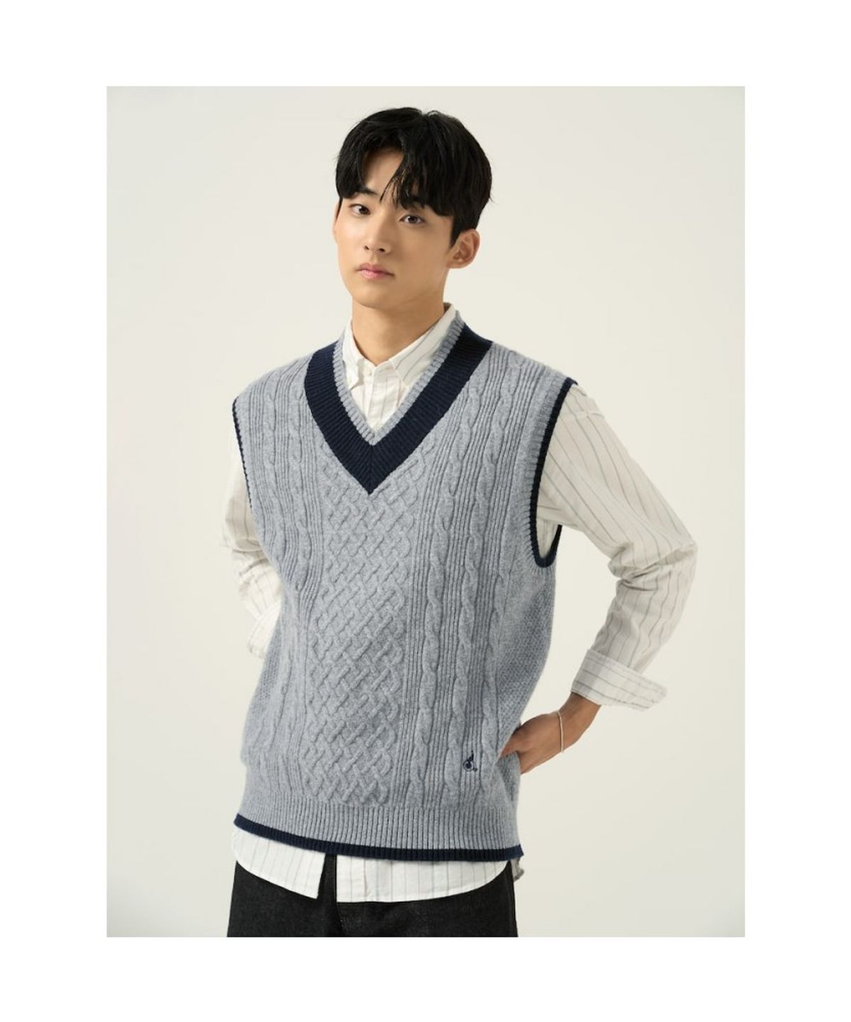 빈폴 멘(BEANPOLE MEN) 케이블 베스트  그레이