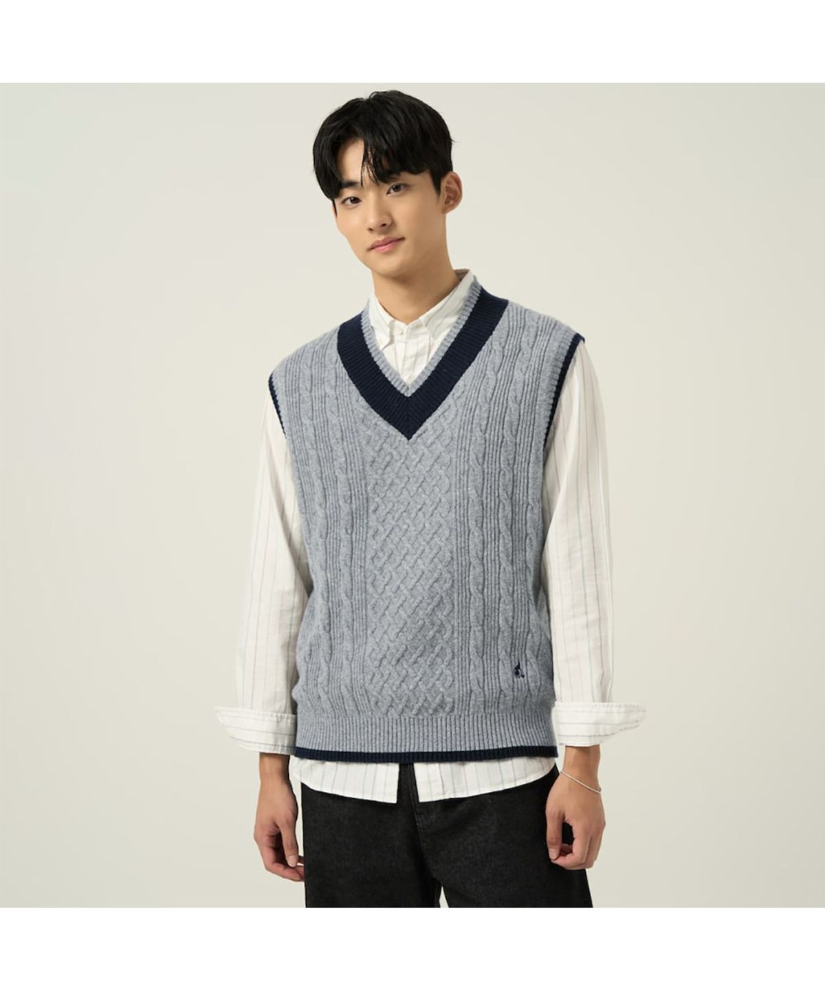 빈폴 멘(BEANPOLE MEN) 케이블 베스트  그레이