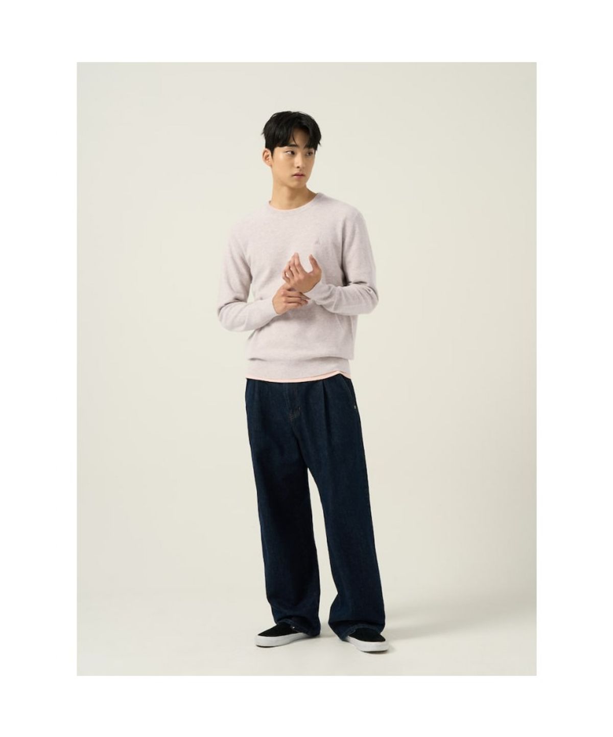 빈폴 멘(BEANPOLE MEN) 울 베이직 라운드 니트  베이지