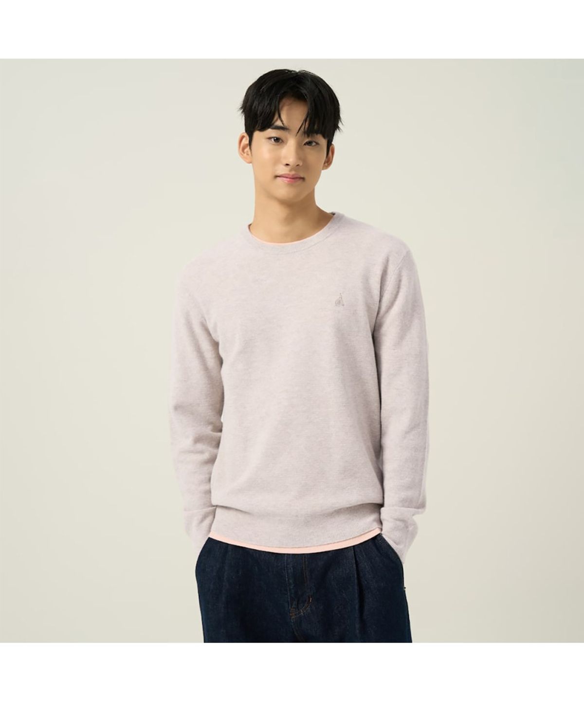 빈폴 멘(BEANPOLE MEN) 울 베이직 라운드 니트  베이지