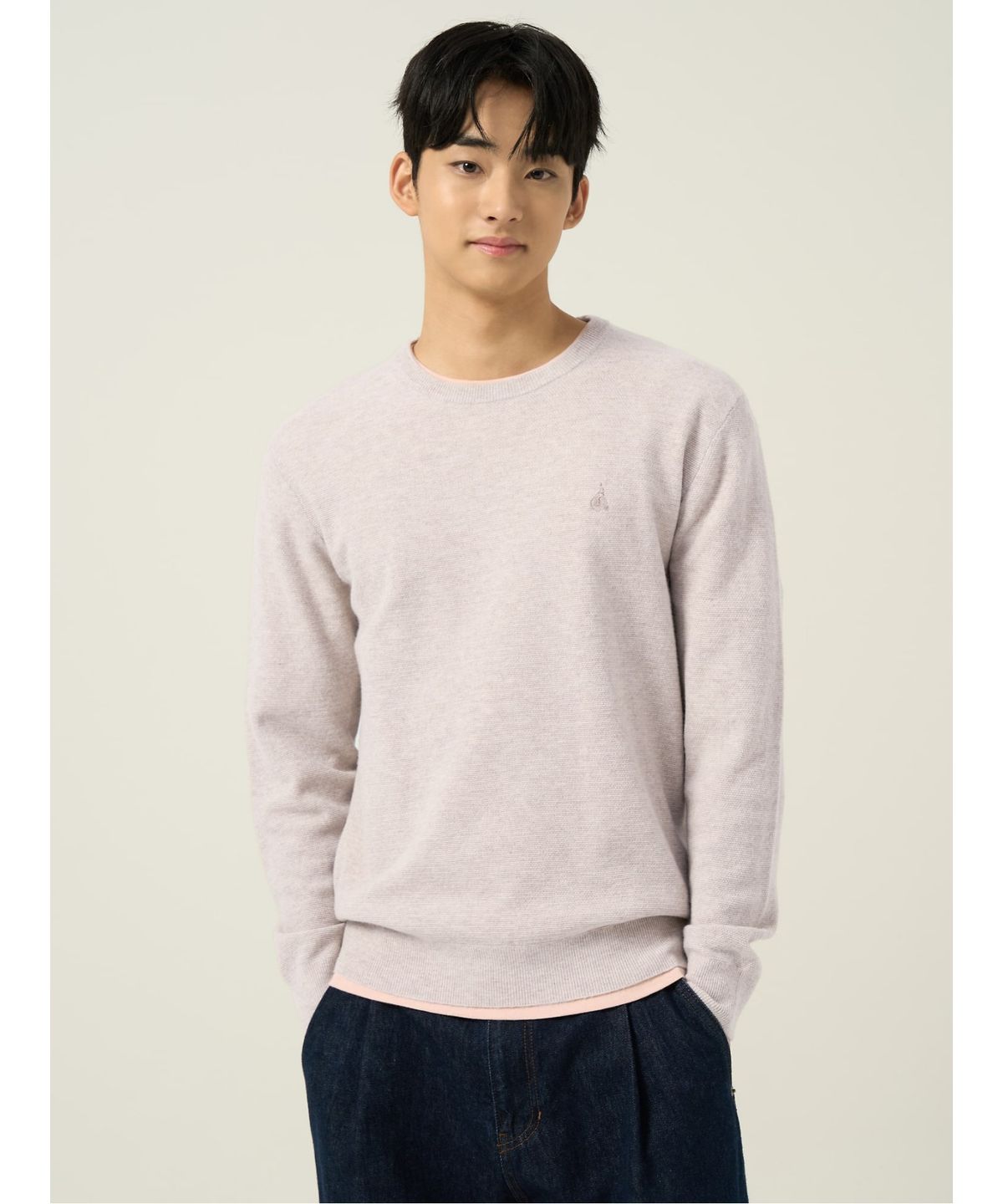 빈폴 멘(BEANPOLE MEN) 울 베이직 라운드 니트  베이지