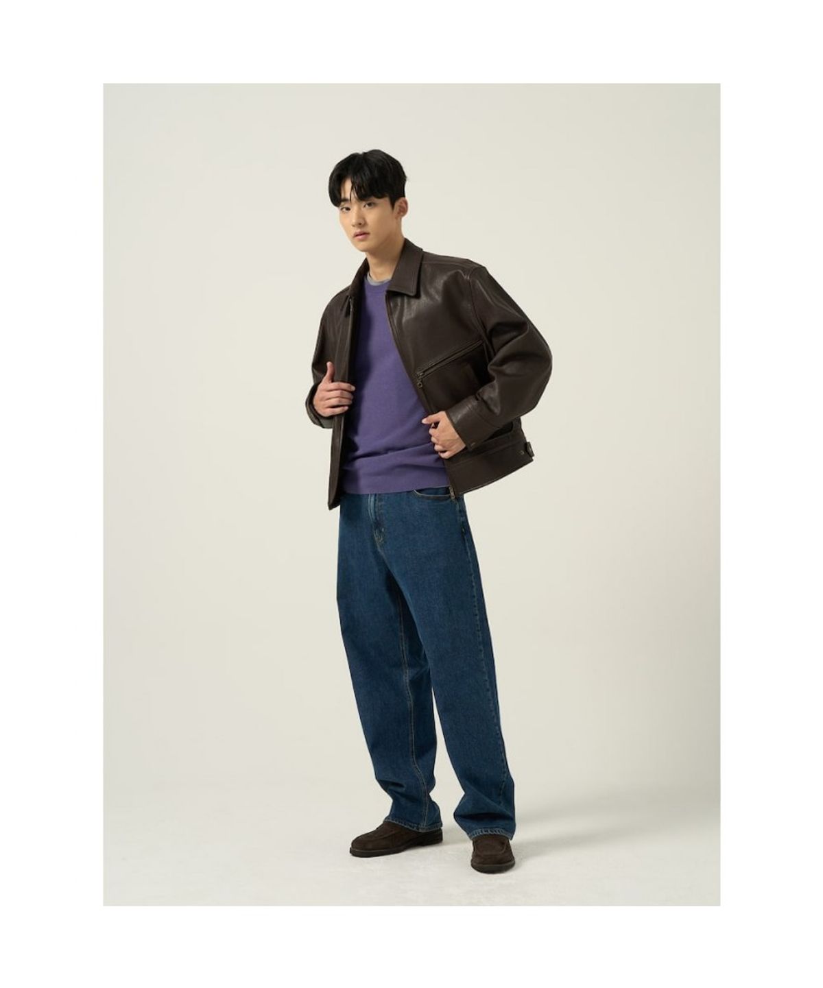 빈폴 멘(BEANPOLE MEN) 울 베이직 라운드 니트  퍼플