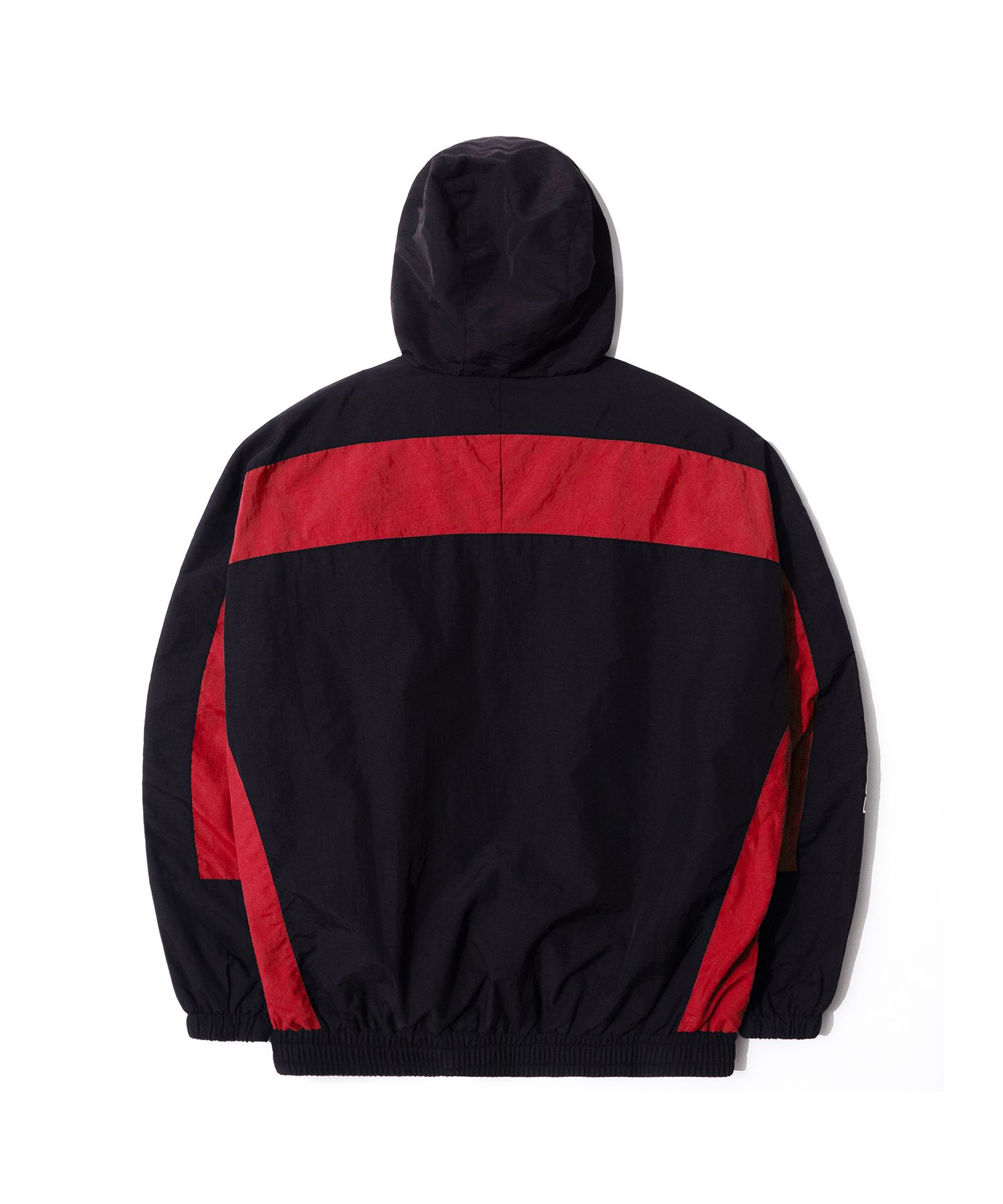 MUSINSA | QT8 GARMENTS LB Retro Hooded Track Jacket (Black/Red)