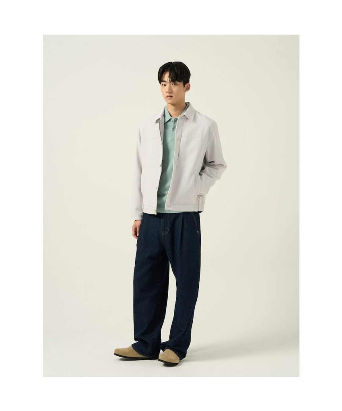 빈폴 멘(BEANPOLE MEN) 트윌 밴딩 트러커 재킷  아이보리