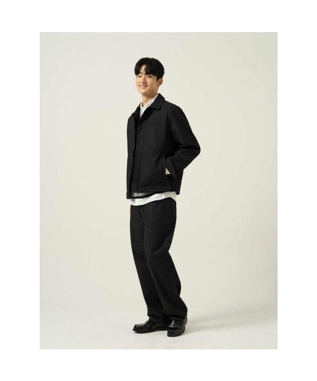 빈폴 멘(BEANPOLE MEN) 트윌 밴딩 트러커 재킷  블랙
