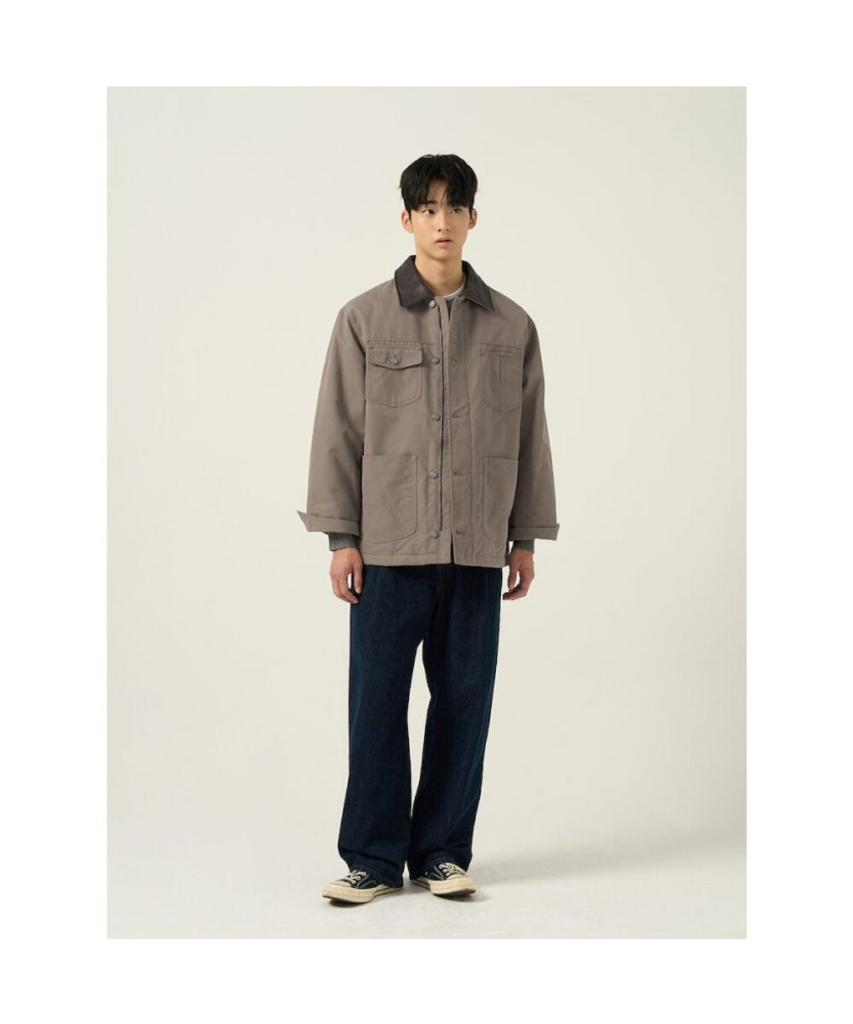 빈폴 멘(BEANPOLE MEN) 레더 칼라 필드 재킷  베이지