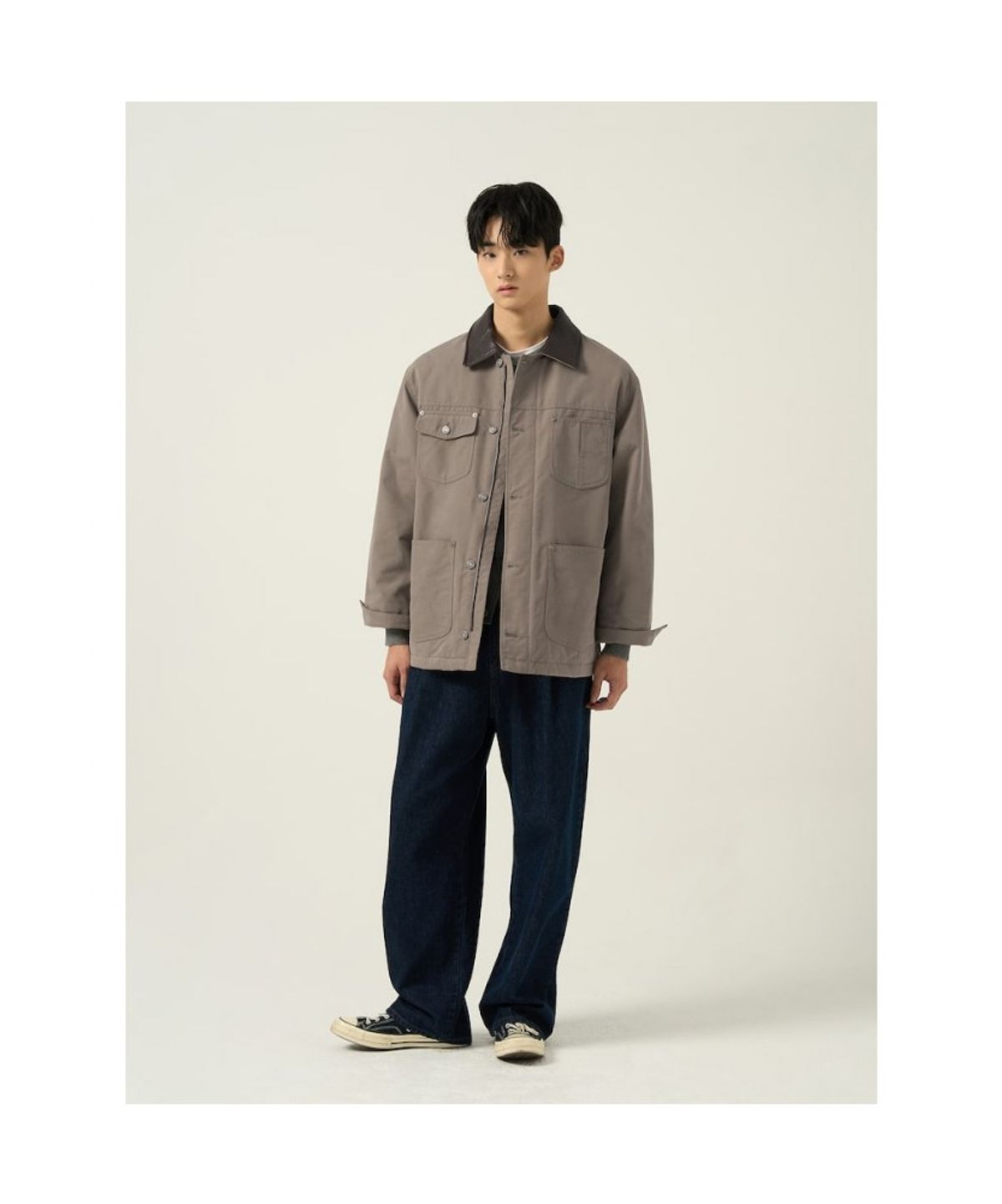 빈폴 멘(BEANPOLE MEN) 레더 칼라 필드 재킷  베이지