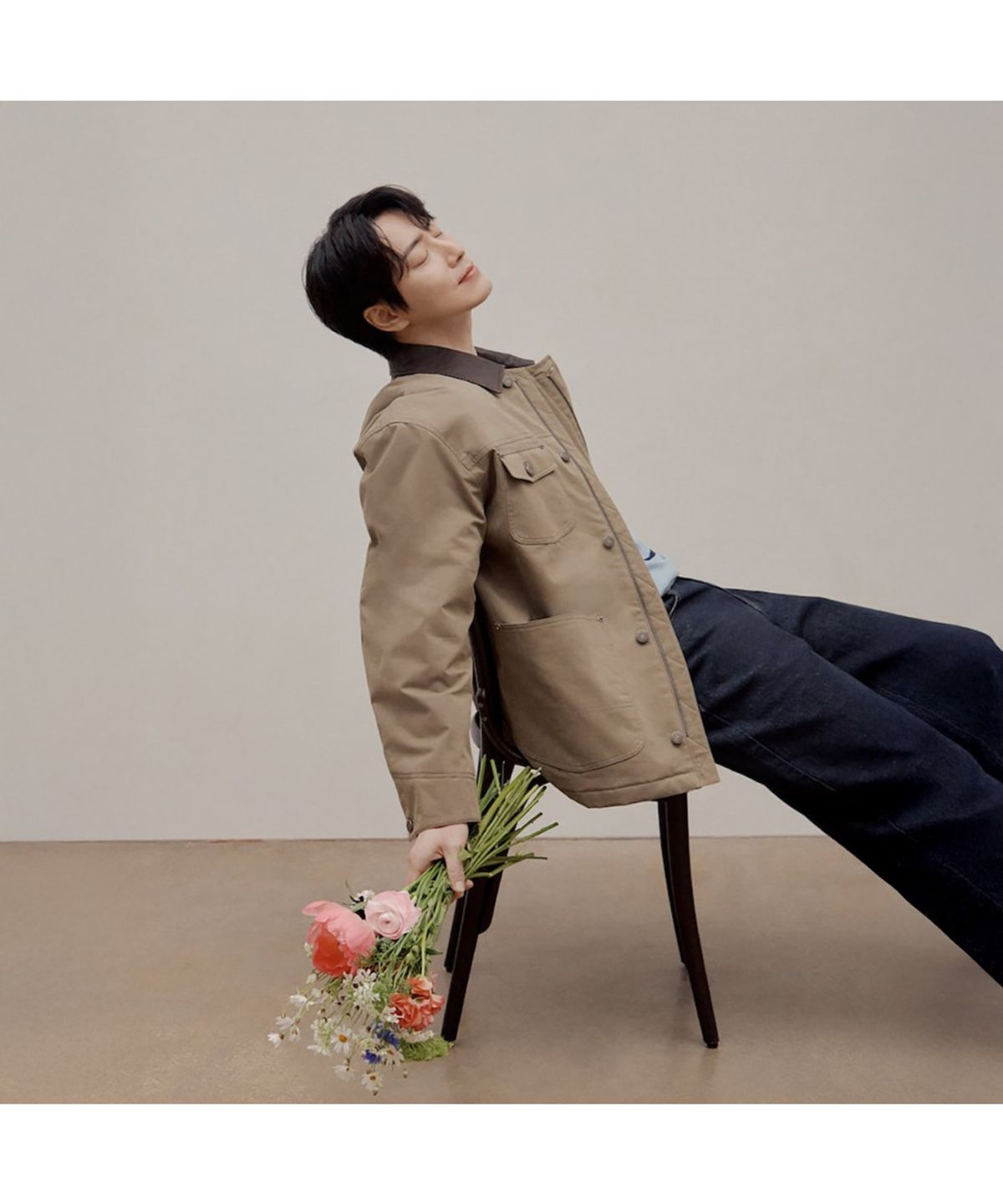 빈폴 멘(BEANPOLE MEN) 레더 칼라 필드 재킷  베이지