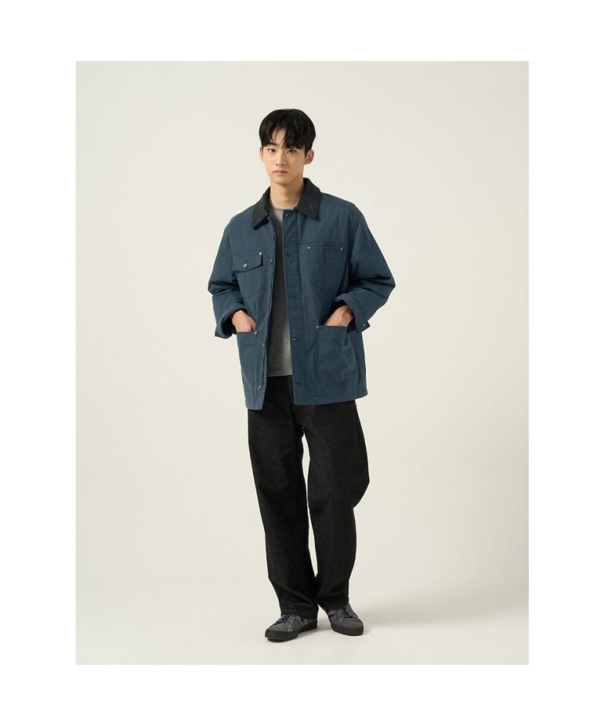 빈폴 멘(BEANPOLE MEN) 레더 칼라 필드 재킷  네이비