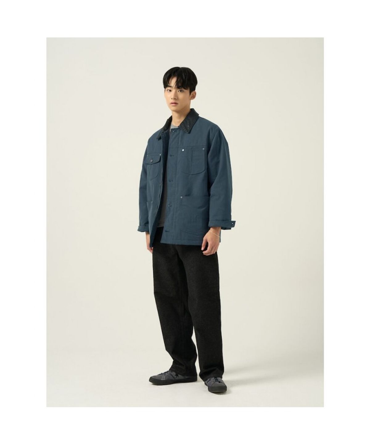 빈폴 멘(BEANPOLE MEN) 레더 칼라 필드 재킷  네이비