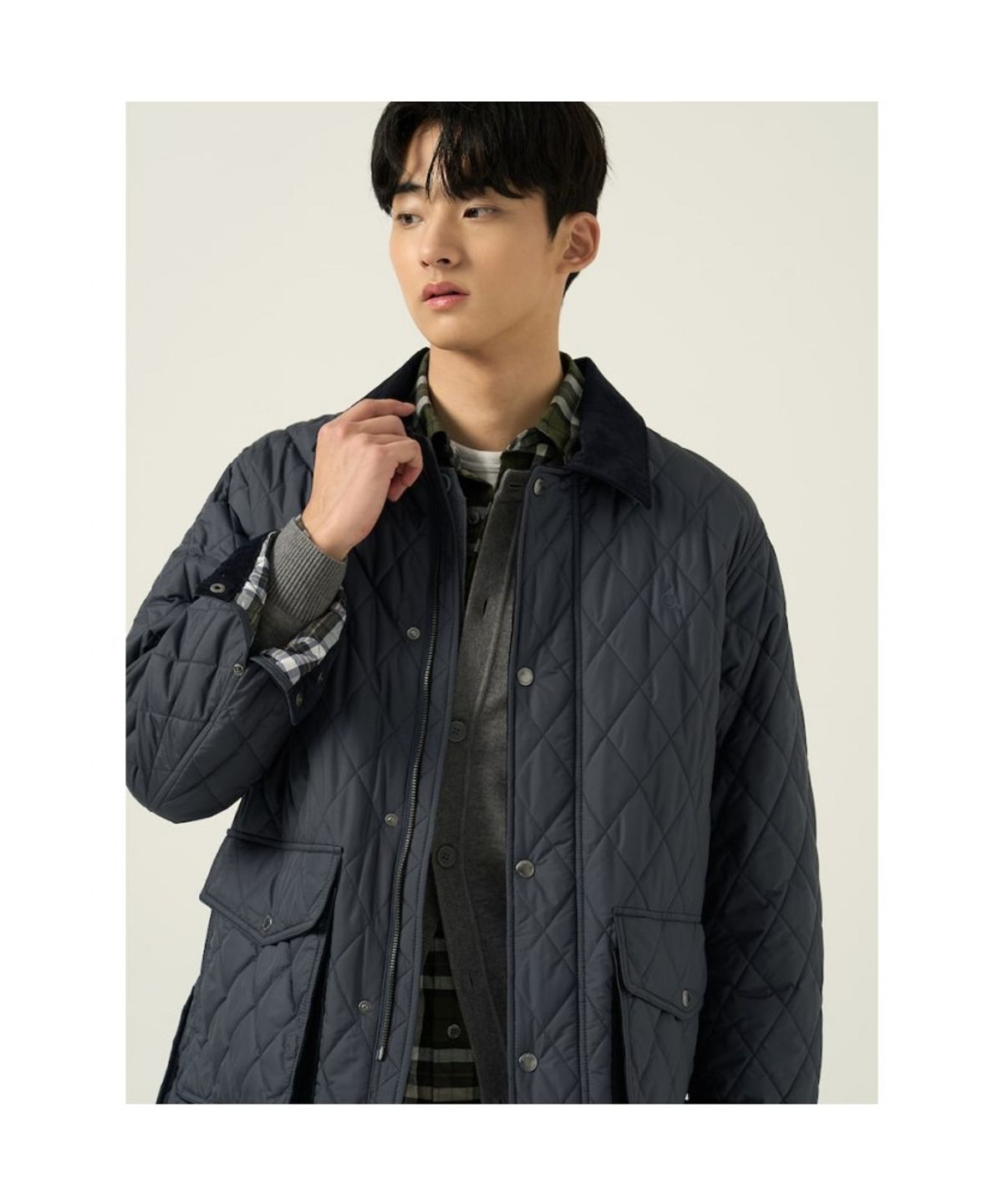 빈폴 멘(BEANPOLE MEN) 다이아 패딩 사파리  애쉬