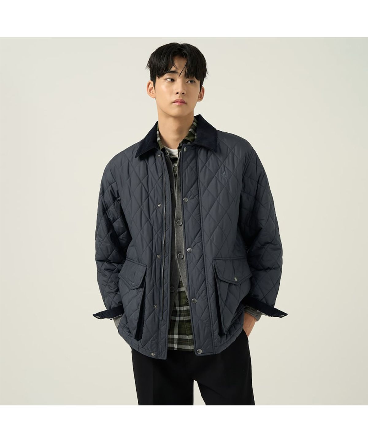 빈폴 멘(BEANPOLE MEN) 다이아 패딩 사파리  애쉬