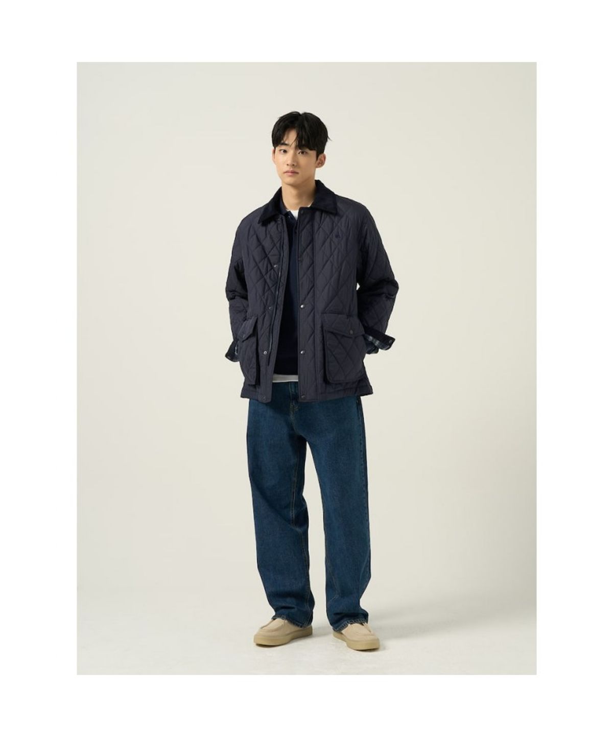 빈폴 멘(BEANPOLE MEN) 다이아 패딩 사파리  네이비