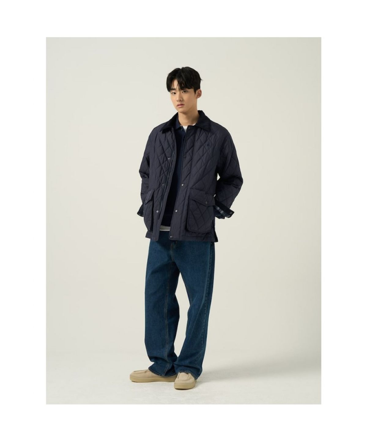 빈폴 멘(BEANPOLE MEN) 다이아 패딩 사파리  네이비