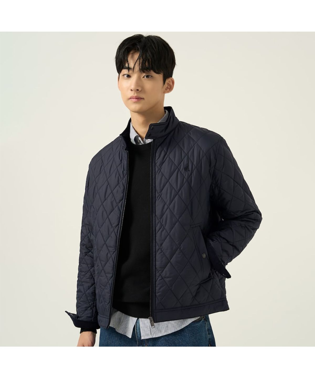 빈폴 멘(BEANPOLE MEN) [Essential] 다이아 패딩 해링턴 재킷  블랙