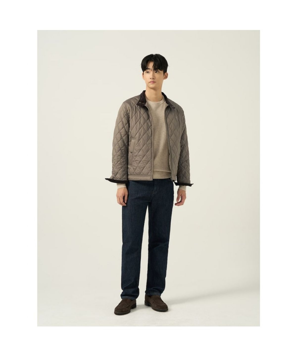 빈폴 멘(BEANPOLE MEN) [Essential] 다이아 패딩 해링턴 재킷  베이지