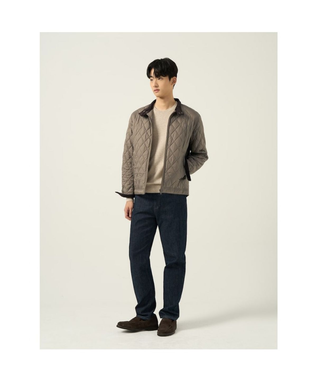 빈폴 멘(BEANPOLE MEN) [Essential] 다이아 패딩 해링턴 재킷  베이지