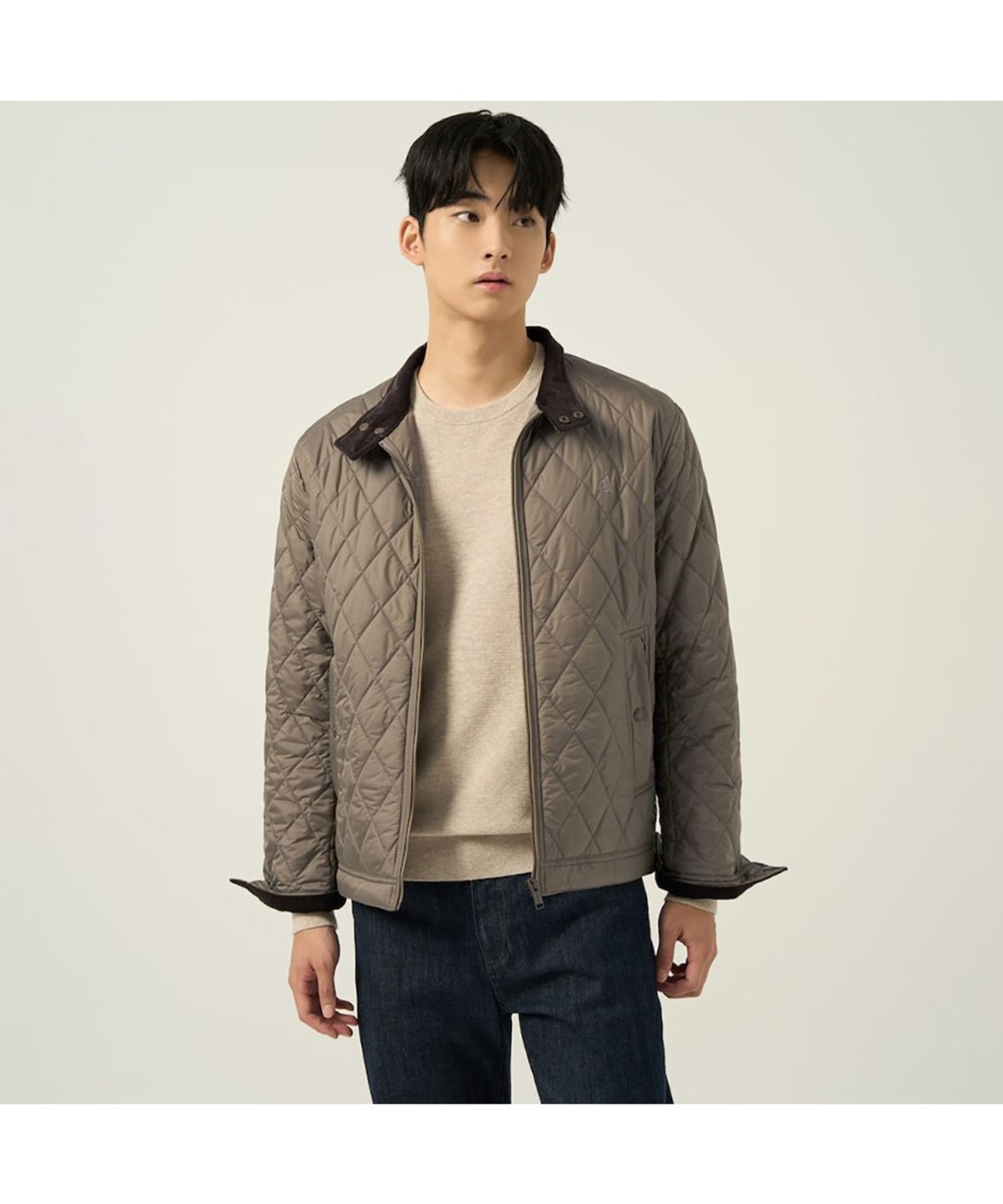 빈폴 멘(BEANPOLE MEN) [Essential] 다이아 패딩 해링턴 재킷  베이지