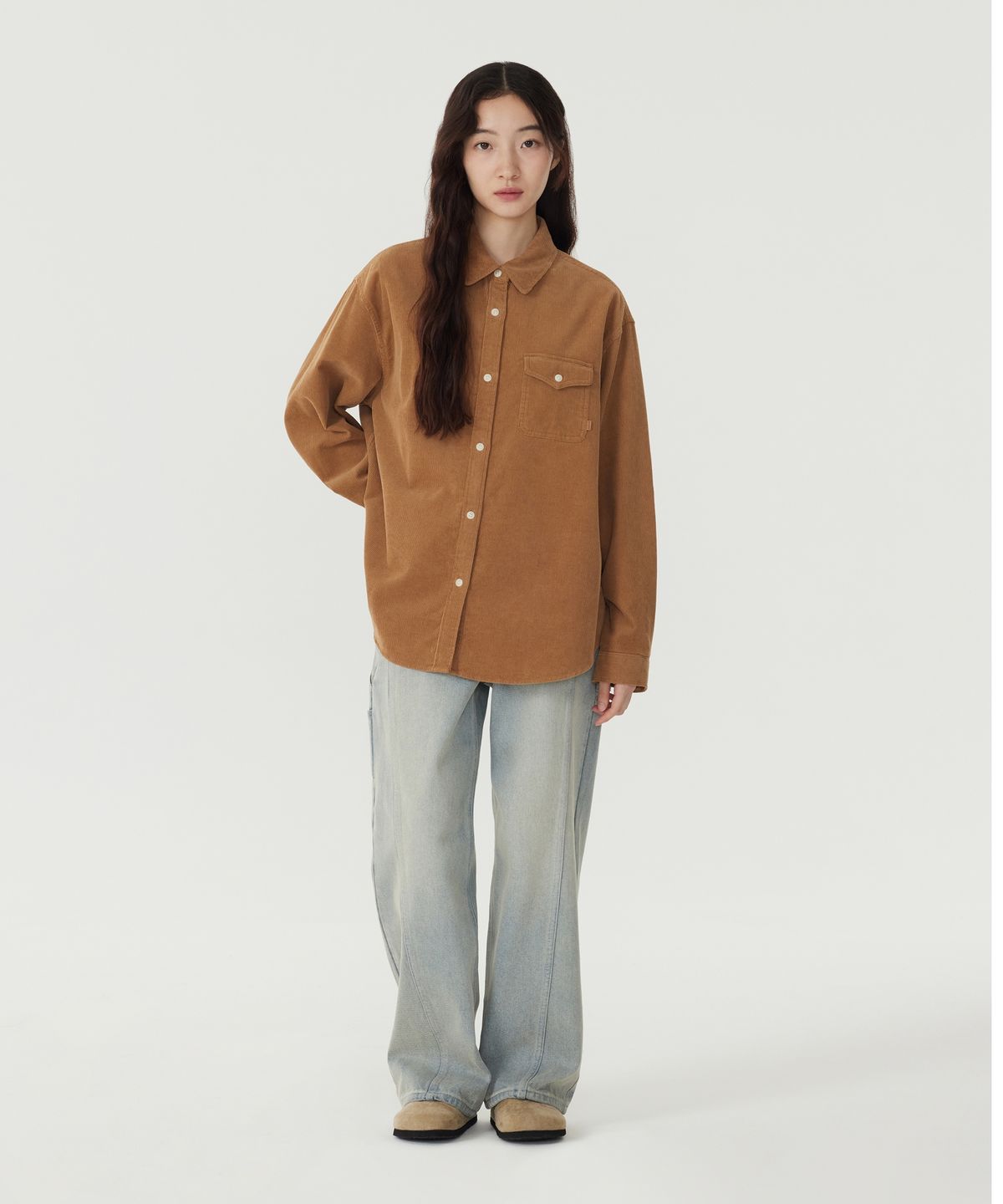 커버낫 우먼(COVERNAT WOMAN) 우먼 코듀로이 셔츠 Dusty Blue