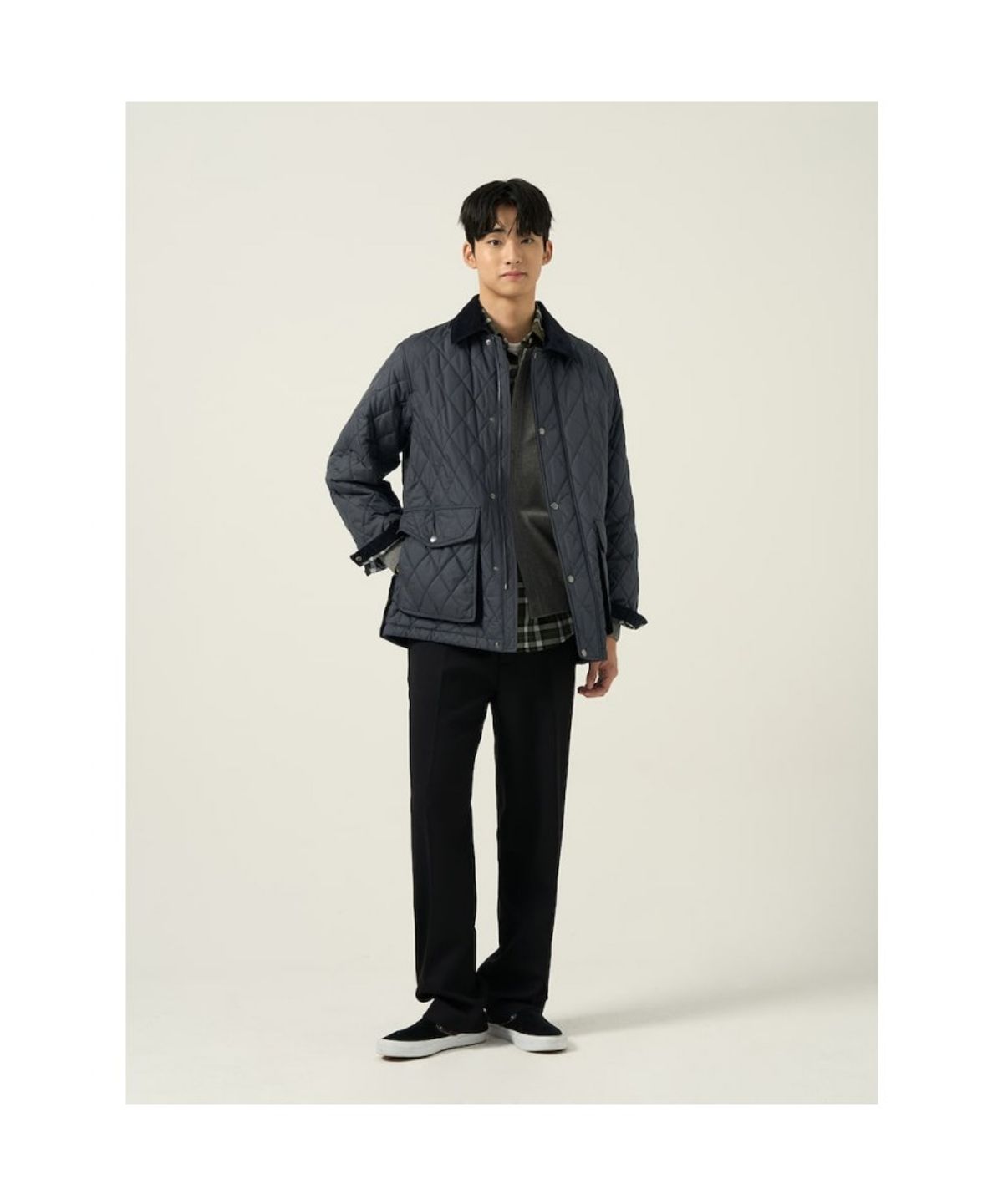 빈폴 멘(BEANPOLE MEN) 플란넬 미디엄 체크 셔츠  카키
