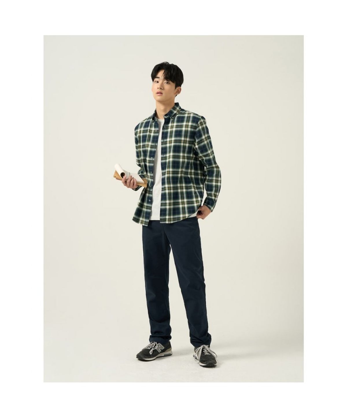 빈폴 멘(BEANPOLE MEN) 플란넬 미디엄 체크 셔츠  네이비