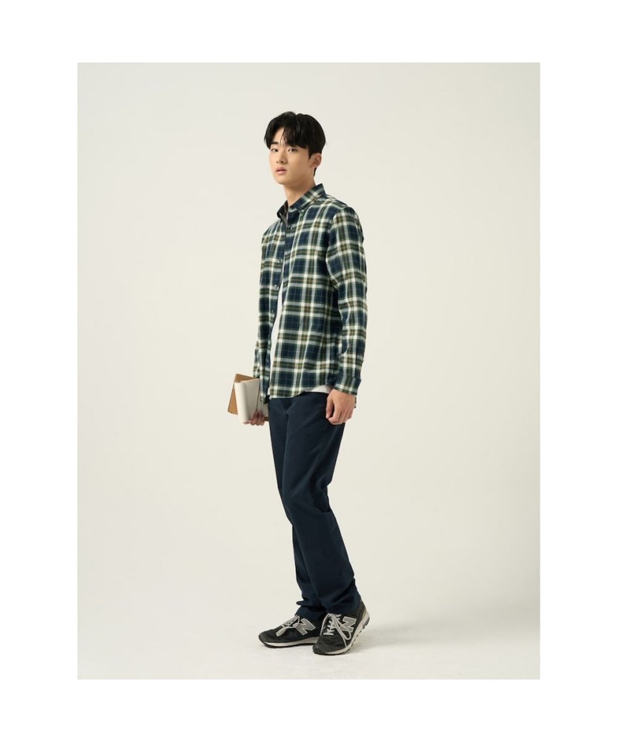 빈폴 멘(BEANPOLE MEN) 플란넬 미디엄 체크 셔츠  네이비