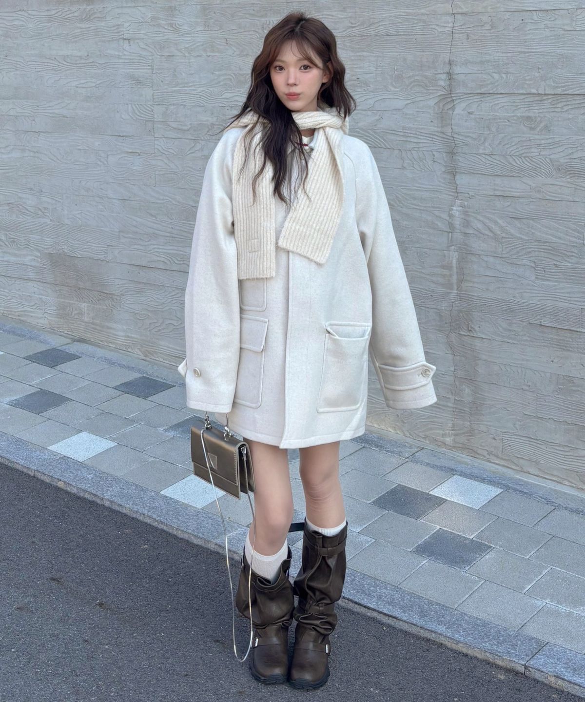 어반디타입(URBANDTYPE) 보스턴 울 발마칸 하프 코트_오트밀
