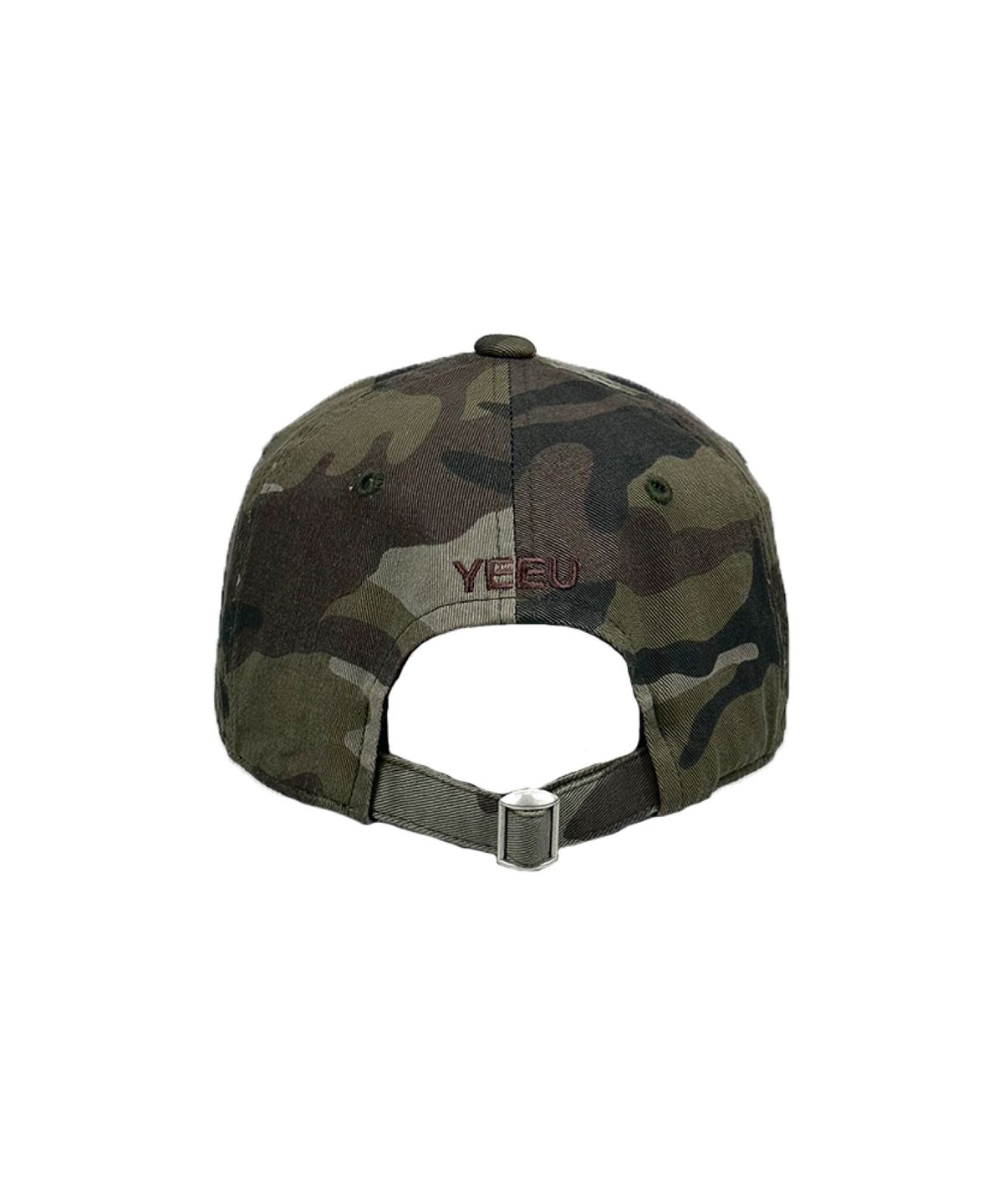이유(YEEU) BASIC LOGO WASHED BALL CAP [CAMO KHAKI]