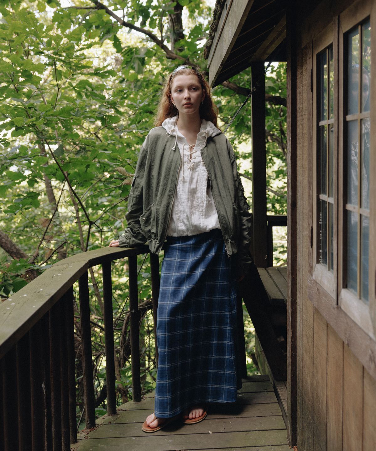 프리터(FRITUR) Check Maxi Skirt Blue_F253SK02