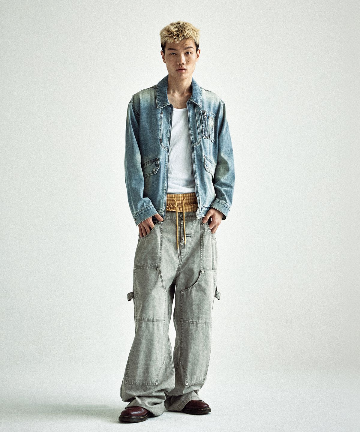 더바이닐하우스(THEVINYLHOUSE) FADED DENIM JACKET BLUE
