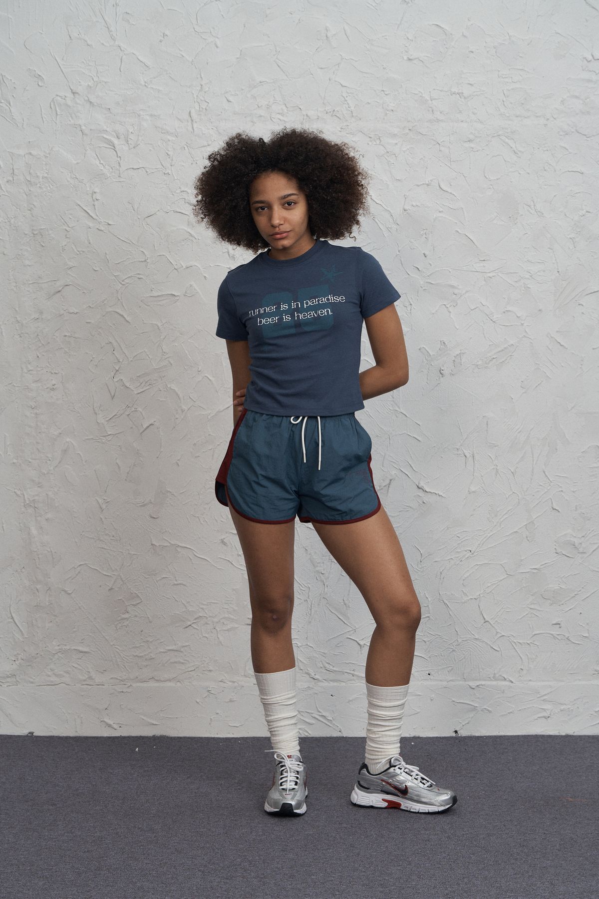 런던(RUNDONE) WOMAN RUNNING SHORTS[NAVY]