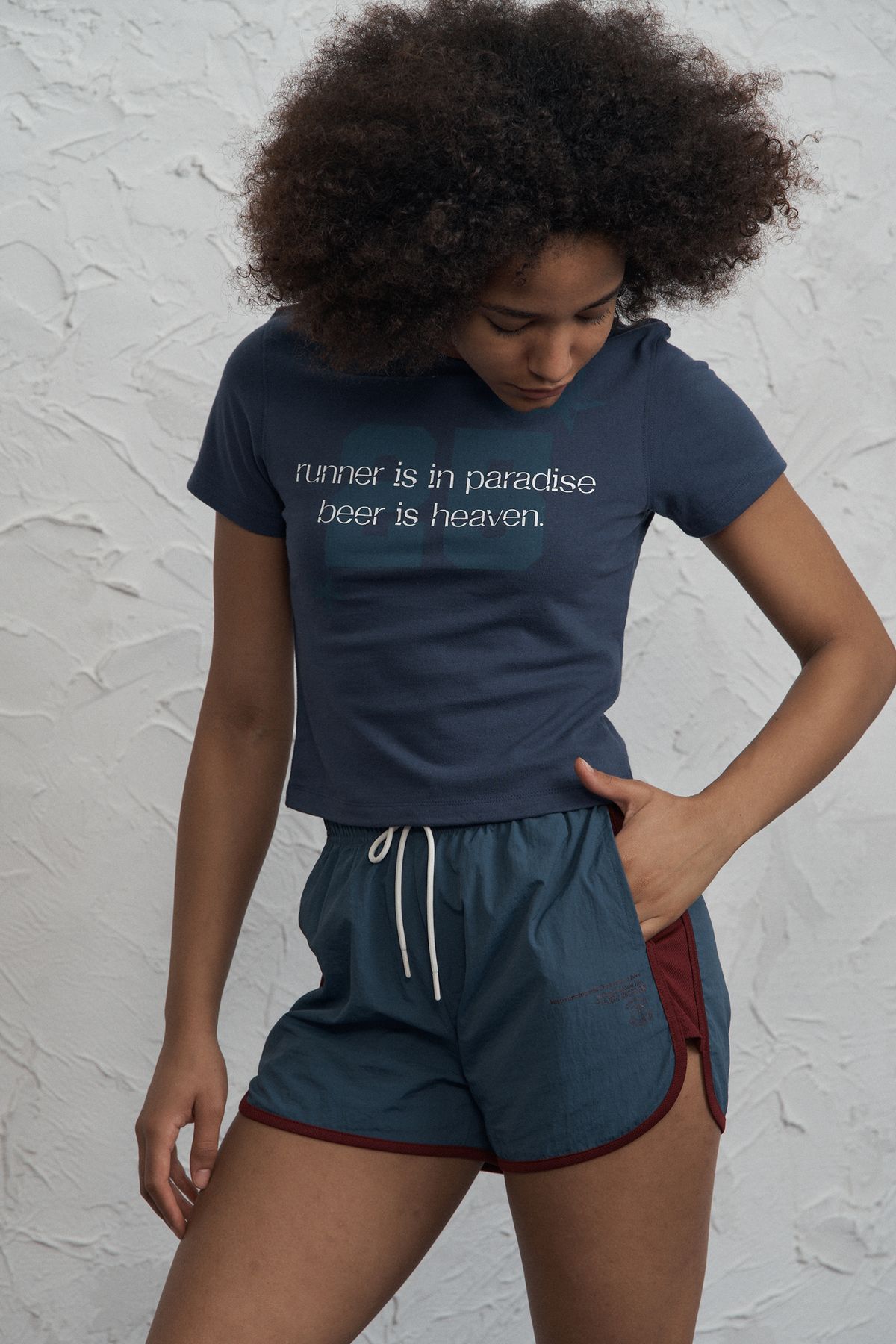 런던(RUNDONE) WOMAN RUNNING SHORTS[NAVY]