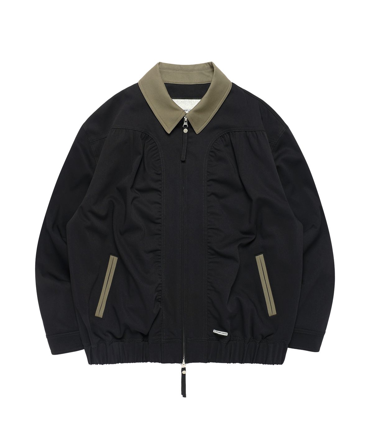 더바이닐하우스(THEVINYLHOUSE) MIXED COLLAR BLOUSON JACKET BLACK
