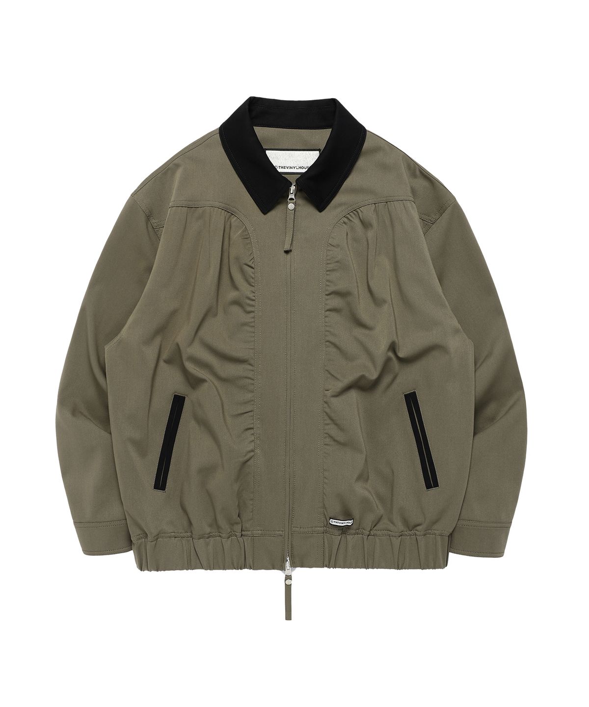 더바이닐하우스(THEVINYLHOUSE) MIXED COLLAR BLOUSON JACKET KHAKI