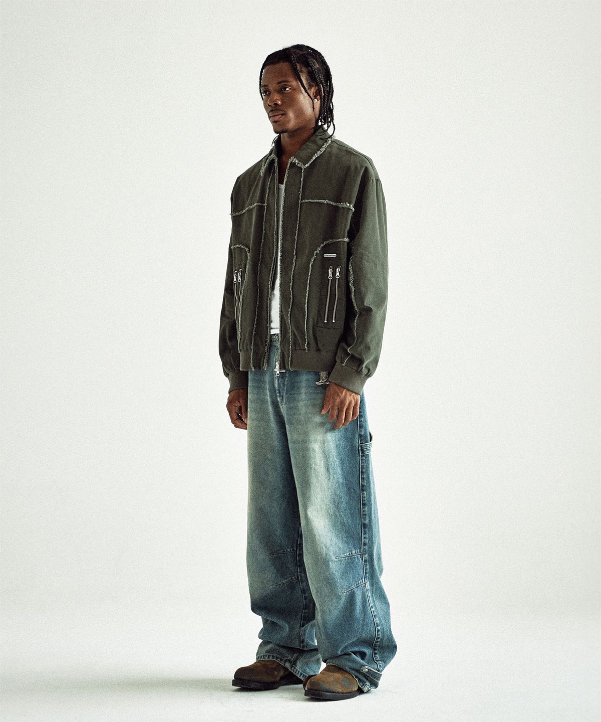 더바이닐하우스(THEVINYLHOUSE) BOMBER WORK JACKET KHAKI
