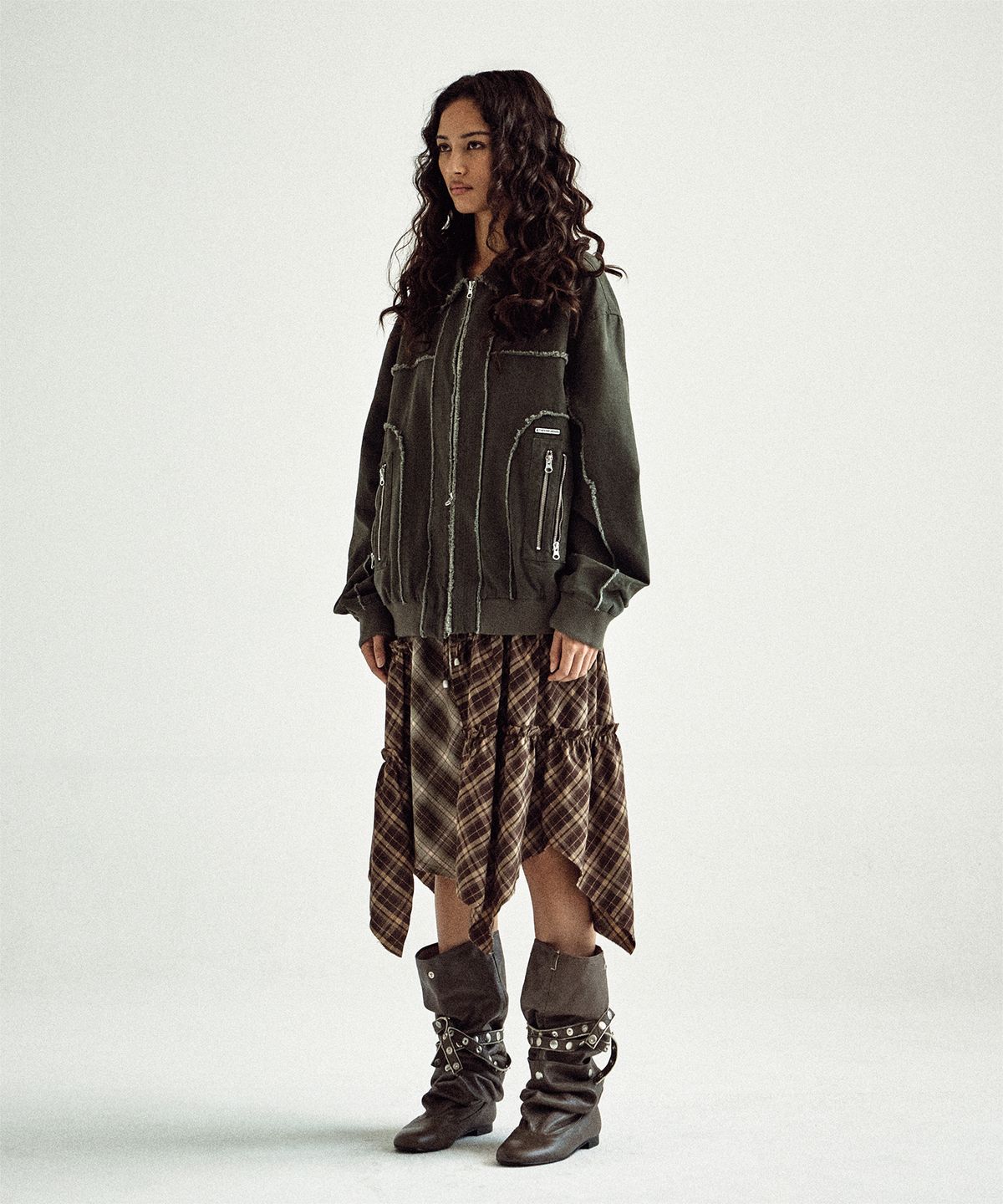 더바이닐하우스(THEVINYLHOUSE) BOMBER WORK JACKET KHAKI