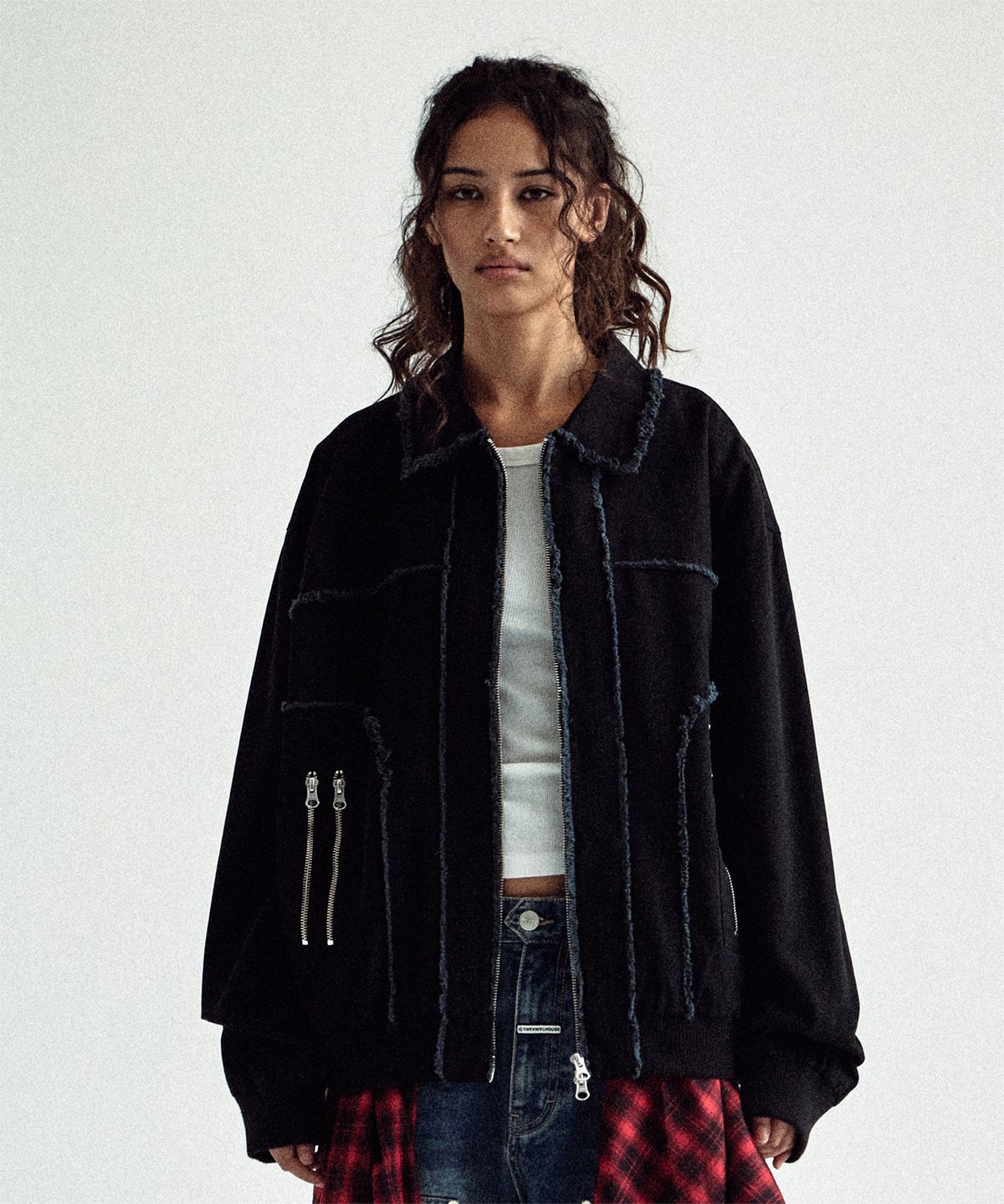 더바이닐하우스(THEVINYLHOUSE) BOMBER WORK JACKET BLACK